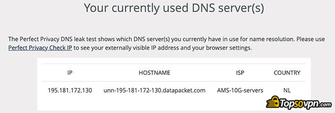 Reseña Avast VPN: Prueba Fugas DNS.
