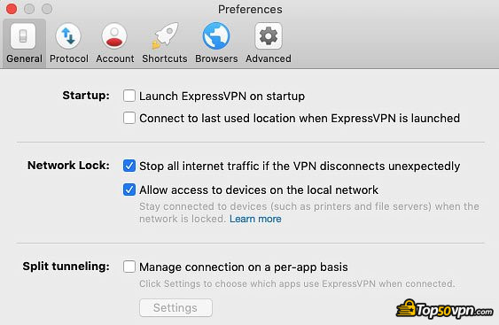 Express VPN: Kill Switch.