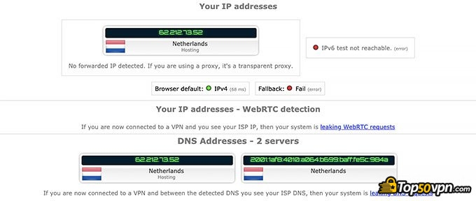 Invisible Browsing VPN: Prueba filtrado IP.