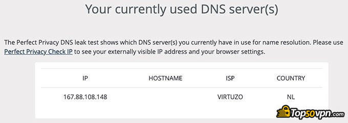 Nord VPN: Prueba filtrado DNS.