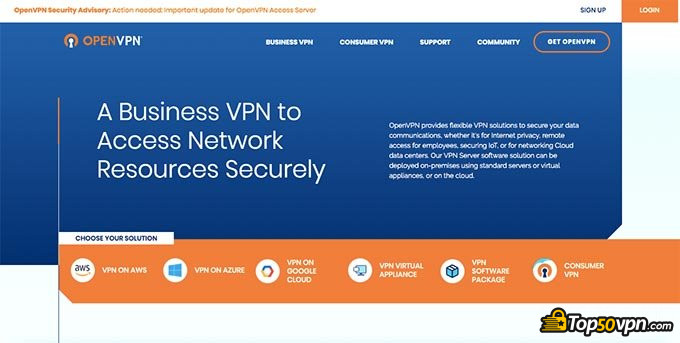 Reseña Open VPN: Página principal.