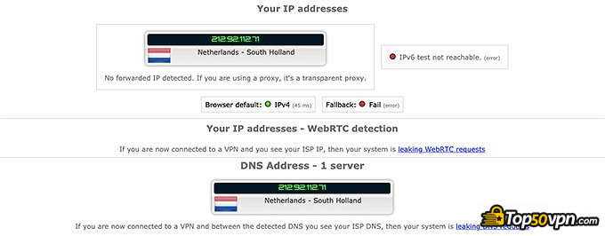 Private Internet Access: Prueba filtrado IP.