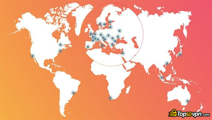 Reseña Zenmate VPN: Servidores alrededor del mundo.